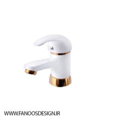 شیر روشویی باستان مدل الیا 3 سفید طلایی 3 | فانوس دیزاین تولید کننده انواع درب اتاق ، ضد سرقت، درب ورودی و ضد آل