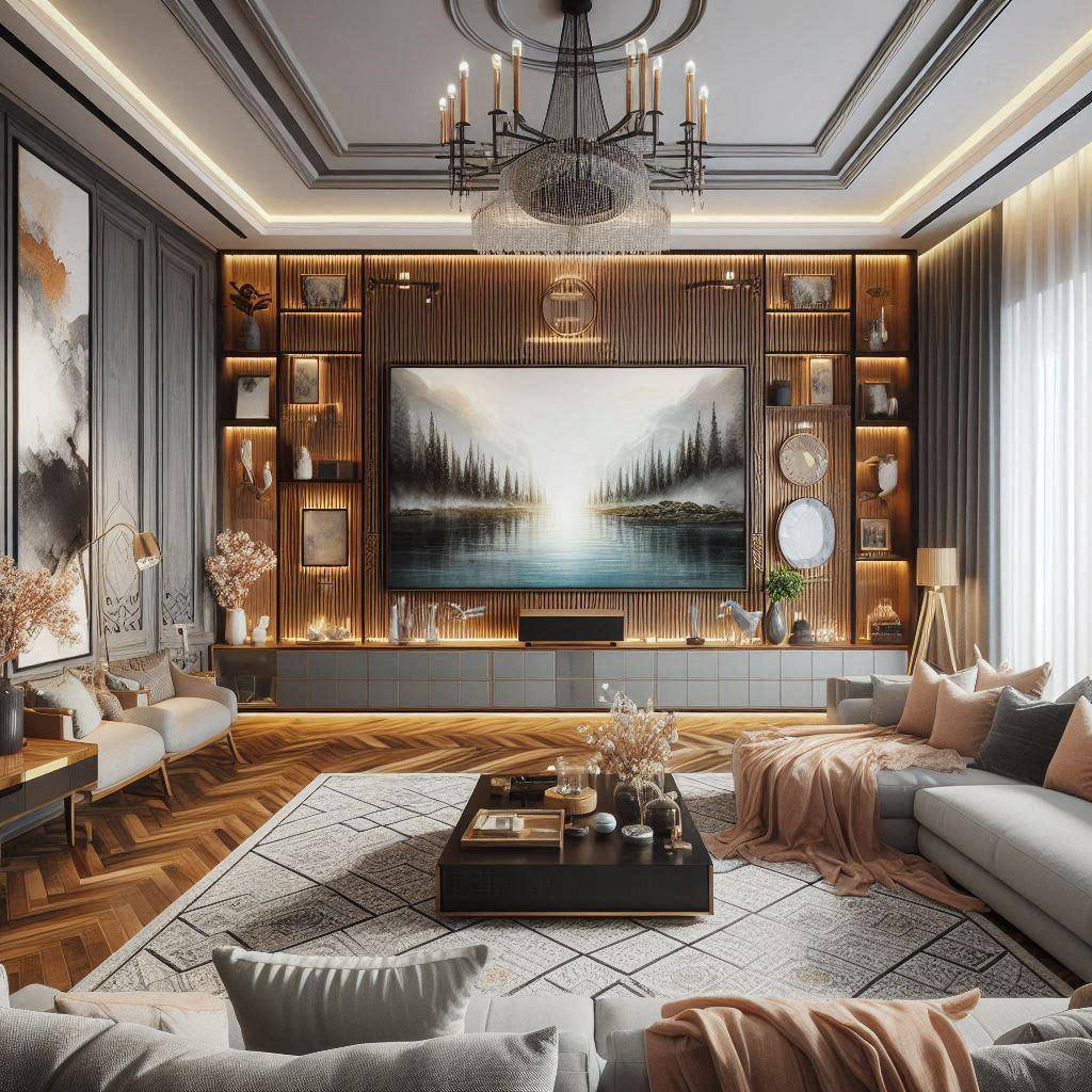 ارتفاع ایدهآل تلویزیون برای دکور تی وی وال 1 ارتفاع ایدهآل تلویزیون برای دکور تی وی وال