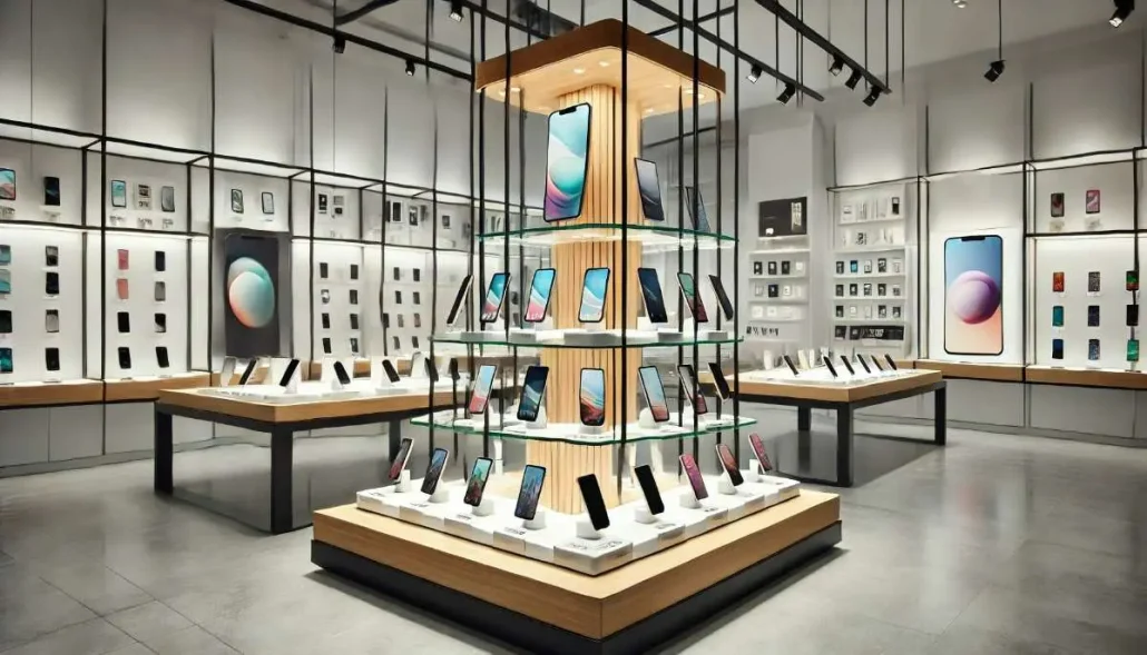 طراحی و اجرای دکوراسیون موبایل فروشی 14 Classic style decoration for mobile phone sales