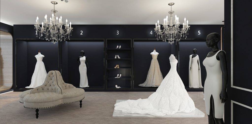 طراحی و اجرای دکوراسیون مزون لباس عروس 8 Designing and implementing the decoration of the wedding dress maison