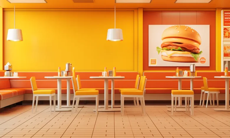 طراحی و اجرای دکوراسیون فست فود 34 Fast food art deco style decoration
