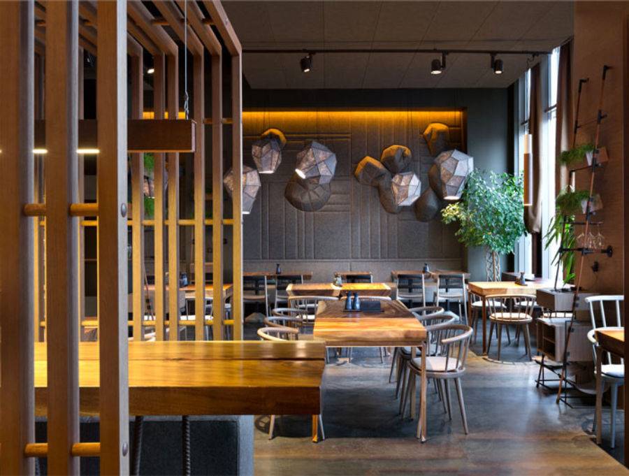 طراحی و اجرای دکوراسیون فست فود 24 Fast food neoclassic style decoration