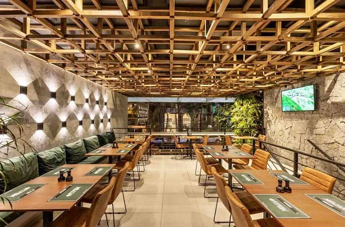 طراحی و اجرای دکوراسیون فست فود 28 Fast food rustic style decoration