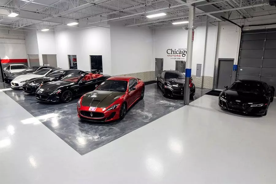 طراحی و اجرای دکوراسیون نمایشگاه ماشین 38 Flooring in the art deco decoration of the car showroom