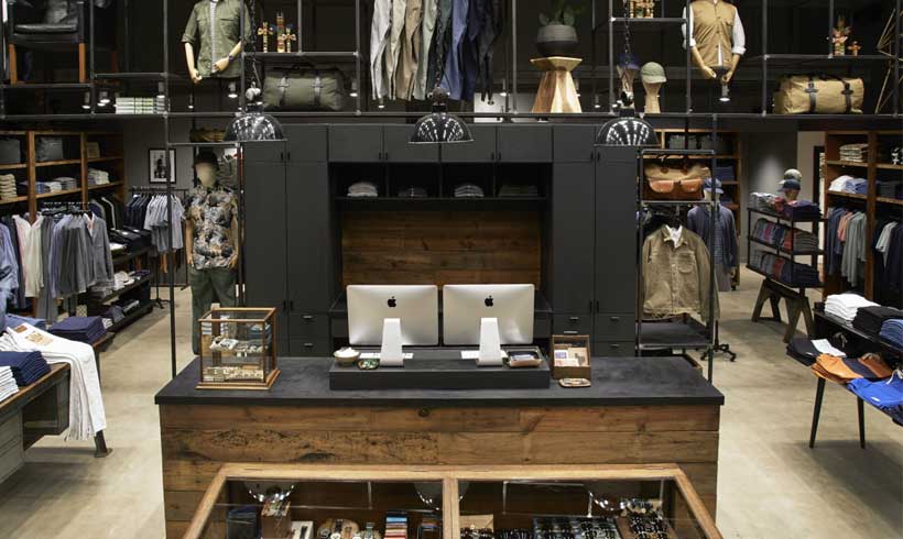 طراحی و اجرای دکوراسیون بوتیک مردانه 18 Men's boutique industrial style decoration