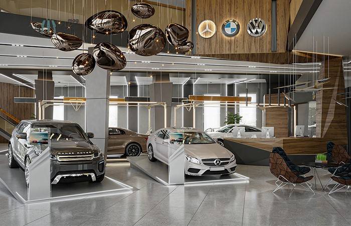 طراحی و اجرای دکوراسیون نمایشگاه ماشین 12 Modern style car showroom decoration