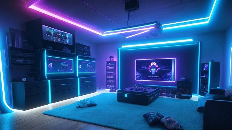 طراحی و اجرای دکوراسیون اتاق گیمینگ 11 Modern style decor of the gaming room