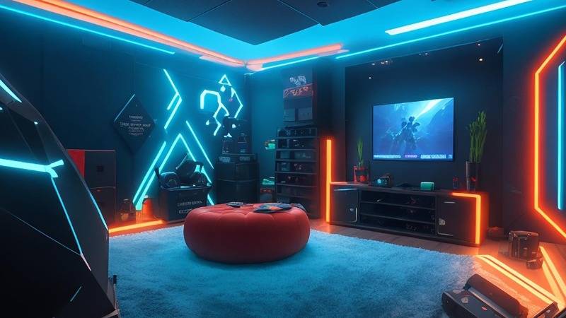 طراحی و اجرای دکوراسیون اتاق گیمینگ 10 Modern style decoration of the gaming room