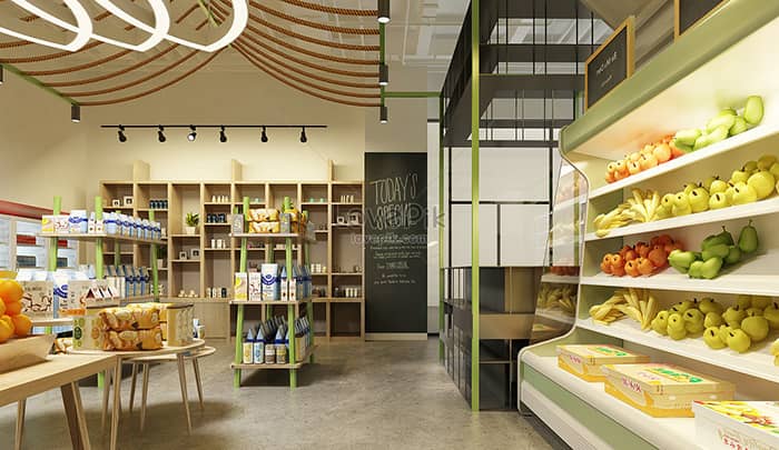 طراحی و اجرای دکوراسیون سوپر مارکت 20 Rustic style supermarket decoration