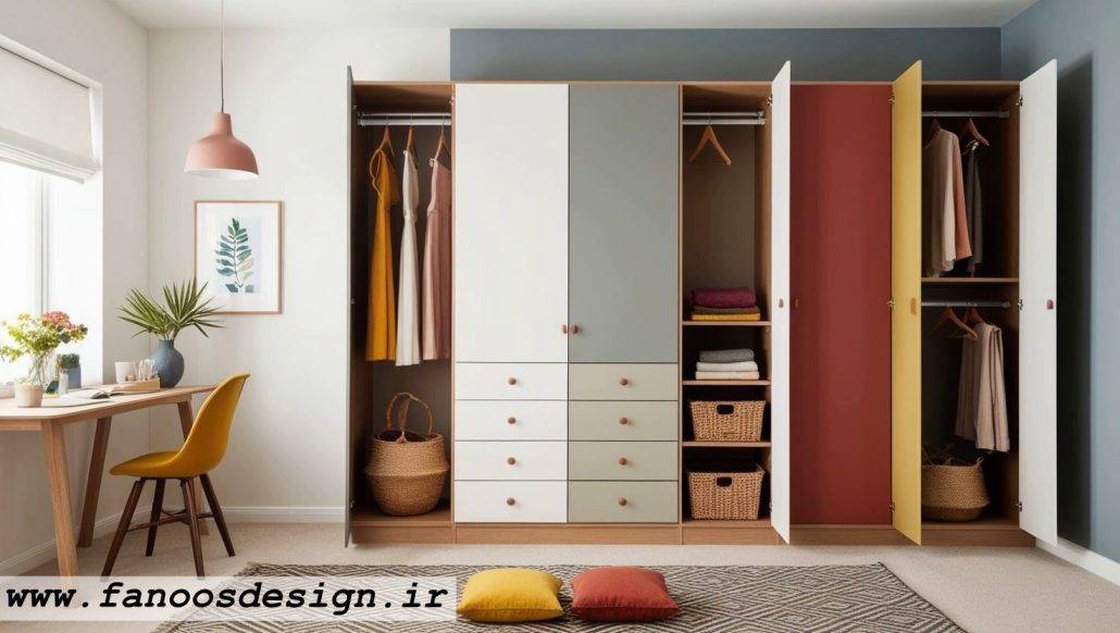 6 ایده برای طراحی کمد دیواری ساده و شیک 1 ۶ ایده برای طراحی کمد دیواری ساده و شیک