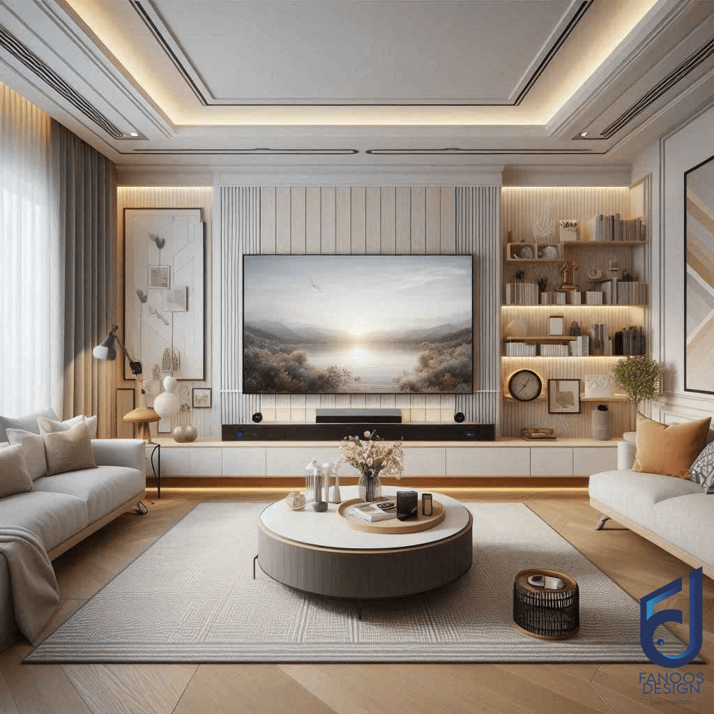 ساده اما شیک، دکورهایی زیبا برای تی وی وال شما 1 ساده اما شیک، دکورهایی زیبا برای پشت تلویزیون شما