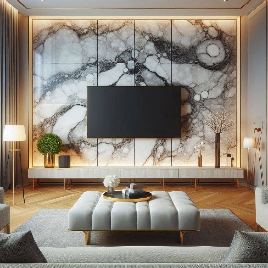 نصب ماربل شیت پشت تلویزیون برای ظاهری لوکس 1 اگر به دنبال راهی برای ایجاد یک نقطه مرکزی در اتاق نشیمن خود هستید، استفاده از ماربل شیت برای دیوار پشت تلویزیون ایده ای هوشمندانه و زیبا است. این کار نه تنها ظاهری لوکس و بی نظیر به فضا می بخشد، بلکه نصب آن نیز ساده و سریع است. ماربل شیت با الگوها و رنگ های متنوع خود، امکان خلق یک دیوار ویژه و منحصربه فرد را فراهم می کند. شما می توانید از طرح های کلاسیک و شبیه به سنگ مرمر واقعی استفاده کنید، یا با انتخاب طرح های مدرن و انتزاعی، فضایی آینده گرایانه خلق کنید. نصب ماربل شیت نیز ساده است و می توانید آن را به راحتی بر روی دیوار موجود نصب کنید. برای ایجاد یک نقطه مرکزی قوی، تلویزیون خود را بر روی دیوار ماربل شیت نصب کنید. تضاد بین صفحه صاف تلویزیون و بافت غنی ماربل شیت، یک ترکیب بصری جذاب خلق خواهد کرد. همچنین می توانید از نورپردازی برای تاکید بر این ترکیب استفاده کنید. نورپردازی از بالا یا پایین تلویزیون، زیبایی ماربل شیت را برجسته تر خواهد کرد. همچنین می توانید از ماربل شیت برای ایجاد یک دیوار ویژه در اتاق خواب، اتاق کار یا حتی حمام استفاده کنید. این متریال انعطاف پذیر و زیبا، امکان خلق فضایی لوکس و خاص را در هر اتاق از خانه فراهم می کند. با کمی خلاقیت و جسارت در طراحی، می توانید با استفاده از ماربل شیت، فضایی خلق کنید که بازتاب دهنده سبک و شخصیت منحصر به فرد شما باشد.