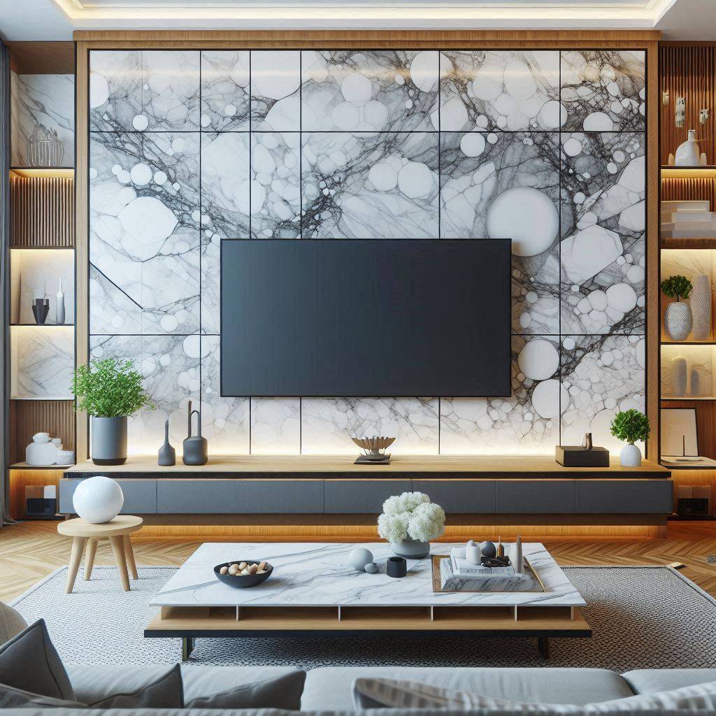 ۱۰ طرح زیبا و چشمنواز برای ماربل شیت پشت تلویزیون که باید امسال امتحان کنید 1 ۱۰ طرح زیبا و چشمنواز برای ماربل شیت پشت تلویزیون که باید امسال امتحان کنید