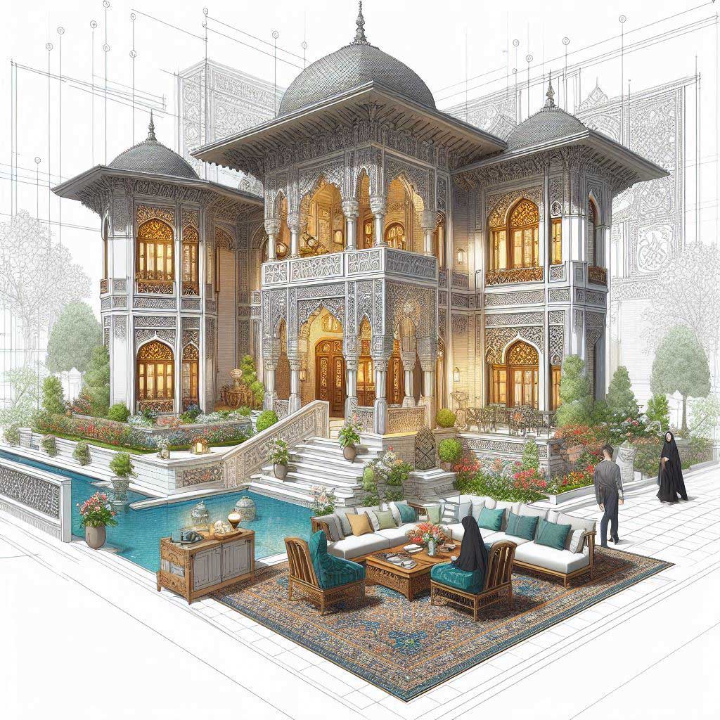 طراحی ویلای سنتی با الهام از میراث غنی ایران 1 طراحی-ویلای-سنتی