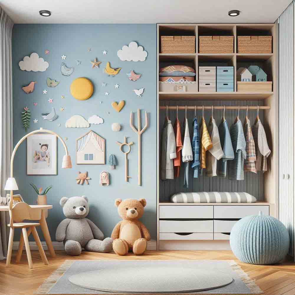 نکاتی برای طراحی کمد دیواری اتاق کودک