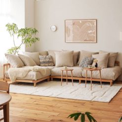 مبل ال با پارچه نچرال لینن کد 00402