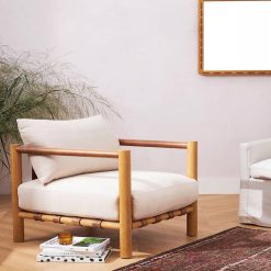 صندلی کنار مبل چوبی