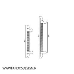 دستگیره ورودی تلرانس درب روکش چوب کد 1600 3 Door tolerance plate handle, wood cover, code 1600