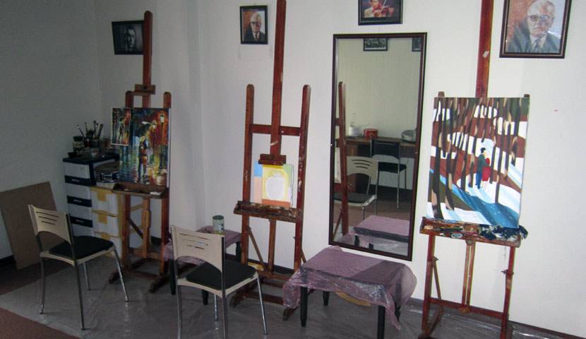 طراحی و اجرای دکوراسیون آموزشگاه نقاشی 8 Industrial style decoration of painting school