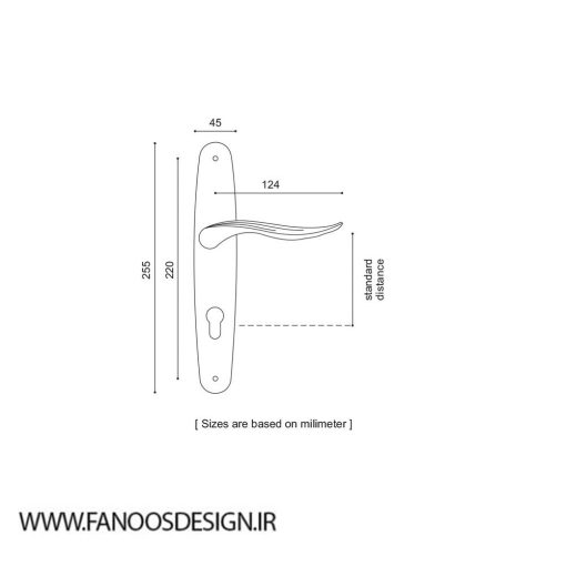 Iran door handle, luxury room number code 1800