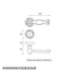Luxury entrance door rosette handle code 8100Rfanoosdesign.jpg 3 | فانوس دیزاین تولید کننده انواع درب اتاق ، ضد سرقت، درب ورودی و ضد آل