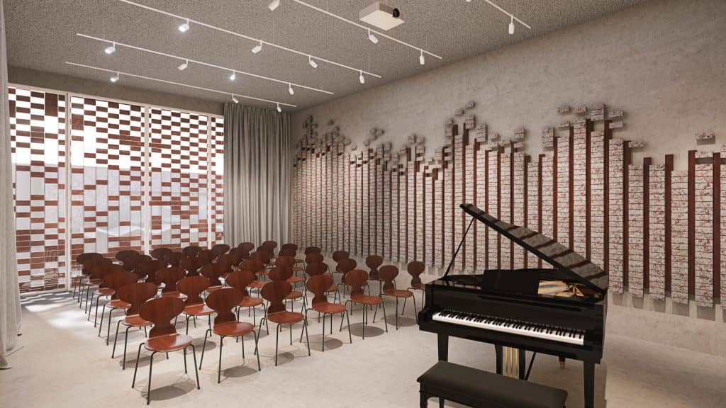 طراحی و اجرای دکوراسیون آموزشگاه موسیقی 11 Modern music school decor