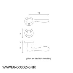 دستگیره ایران رزتی کد 9600R 4 Modern steel door rosette handle code 9600R 3 | فانوس دیزاین تولید کننده انواع درب اتاق ، ضد سرقت، درب ورودی و ضد آل