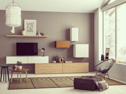میز تی وی و شلف چوبی سفید کد 1254