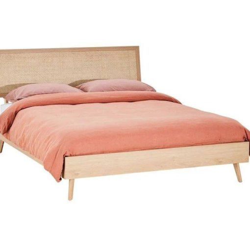 تخت خواب دو نفره چوبی مدل حصیری سایز 180*200  کد 441 - Image 2