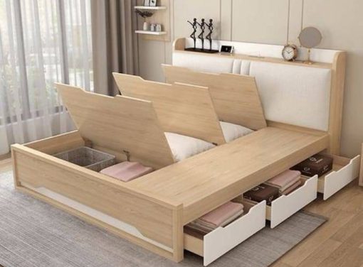 تخت خواب مدرن کشو دار با فضای نگهداری سایز 200*180 کد 425 - Image 2