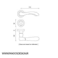 دستگیره ایران رزتی کد 5000R 7 fanoosdesign 4 | فانوس دیزاین تولید کننده انواع درب اتاق ، ضد سرقت، درب ورودی و ضد آل