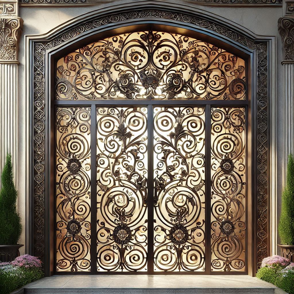 جدیدترین درب فلزی لاکچری 1 مزایای انتخاب درب فرفورژه برای خانه شما