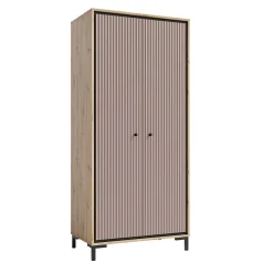 کمد لباس 2 درب لولایی ام دی اف سایز 196*89*54  کد 8764