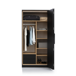 کمد لباس دو درب لولایی مشکی با دو کشو داخلی سایز 204*104*65 کد 8781 3 کمد لباس دو درب لولایی مشکی با دو کشو داخلی سایز 204*104*65 کد 8781