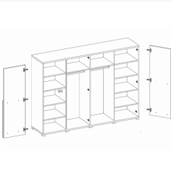 کمد لباس 2 درب لولایی 200*203*65 کد 8834 5 کمد لباس 2 درب لولایی 200*203*65 کد 8834