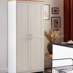 کمد لباس دو درب سفید 180*79*52 کد 8833 4 کمد لباس دو درب سفید 180*79*52 کد 8833