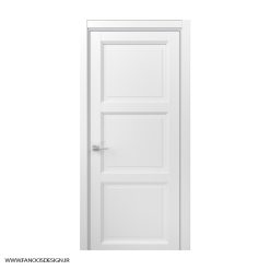 درب اتاق خواب کلاسیک چوبی MDF با رنگ پوششی سه قاب کد 30993