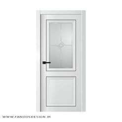 درب اتاق خواب چوبی با رنگ پوششی دو قاب کد 31004