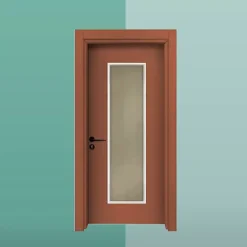 درب پلی وود قاب شیشه ای