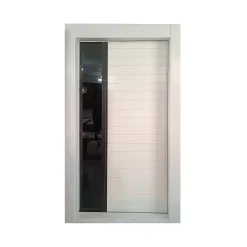 درب ضدسرقت مدرن سفید ترکیبی شیشه و رنگ کف ۱۴ سایز ۱۱۰ مدل ژیوار