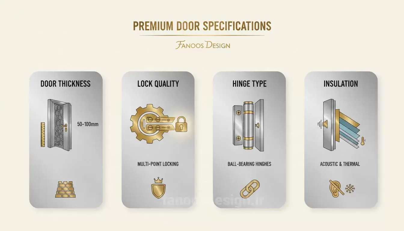 راهنمای کامل انتخاب و خرید درب ضد سرقت استیل 6 A complete guide to choosing and buying a steel anti theft door 4 | فانوس دیزاین تولید کننده انواع درب اتاق ، ضد سرقت، درب ورودی و ضد آل