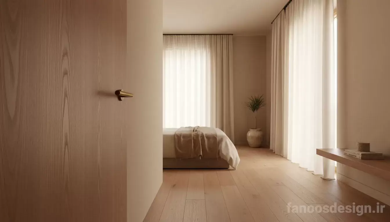 راهنمای انتخاب درب اتاق خواب برای خانههای کوچک و مدرن 2 A guide to choosing bedroom doors for small modern homes | فانوس دیزاین تولید کننده انواع درب اتاق ، ضد سرقت، درب ورودی و ضد آل