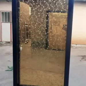 درب ضد سرقت استیل طلایی طرح پیچکی با قاب مشکی کد 30191 3 خرید درب ضد سرقت استیل طلایی طرح پیچکی | قاب مشکی لوکس — FanoosDesign