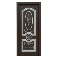 درب لوکس مشکی با طرح کلاسیک سفید
