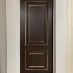 درب چوبی مشکی با قاب سفید مدل کلاسیک دو پنل کد 30716 10 درب چوبی مشکی با قاب سفید مدل کلاسیک دو پنل