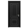 درب چوبی مشکی با قاب سفید مدل کلاسیک دو پنل کد 30716