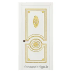 درب کلاسیک MDF طوسی با طرح منبت طلایی مدل سلطنتی کد 30643