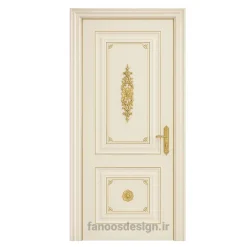 درب MDF کلاسیک با طرح منبت طلایی کد 30671