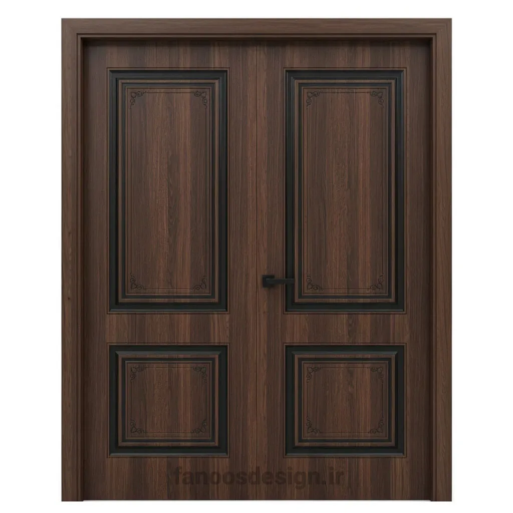 درب MDF کلاسیک قهوهای تیره با قاب مشکی کد 30652 1 درب MDF کلاسیک قهوهای تیره با قاب مشکی کد 30652