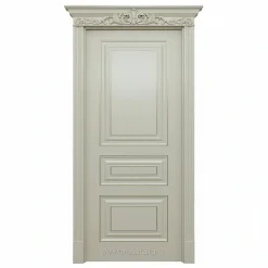 درب MDF کرم کلاسیک سه‌قاب برجسته با خطوط طلایی کد 30287